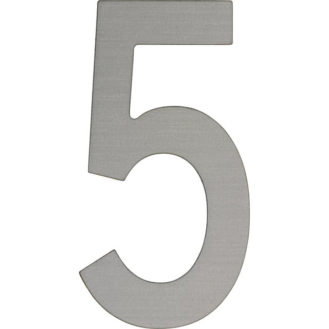 Cyfra 5 samoprzylepna srebrny szczotkowany 50 mm 
