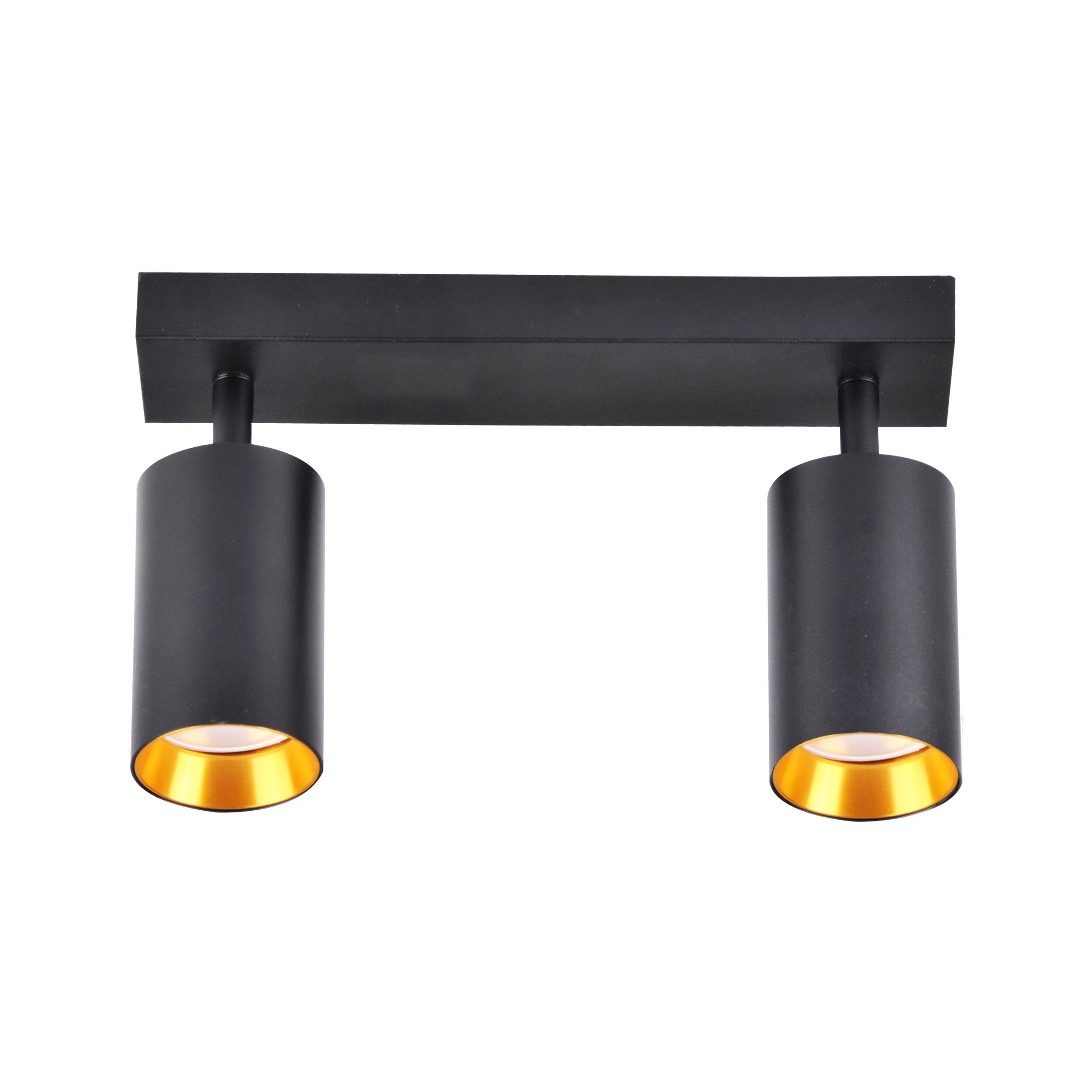 Lampa ścienno-sufitowa GU10 MARIBEL 2xGU10 10W kolor czarny + czarne/złote pierścienie - 2