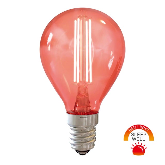 Bombilla decorativa LED filamento E14 forma esférica 120 lúmenes 4W color de la luz rojo