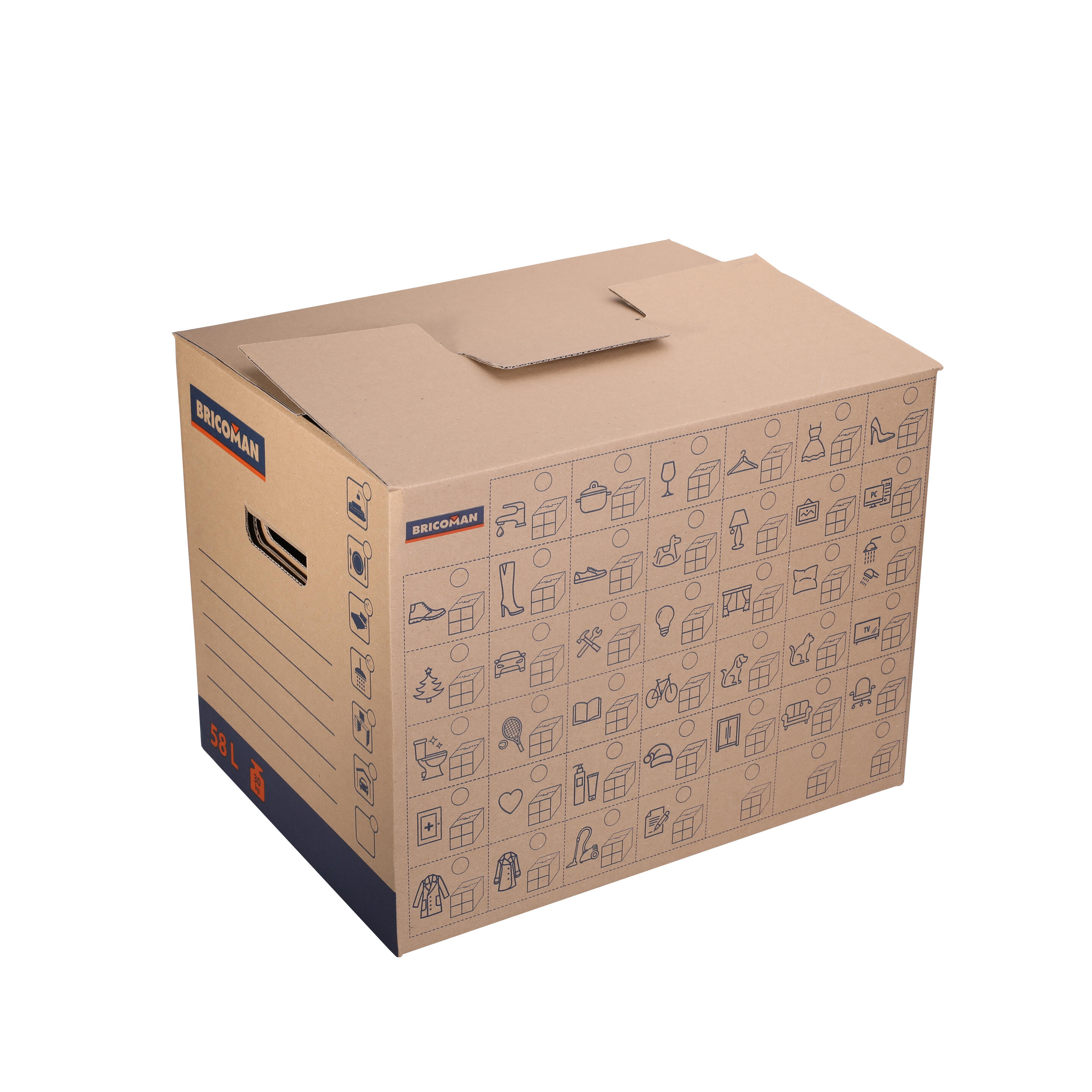 Karton przeprowadzkowy BRICOMAN 58L 46.5x35x36 cm - 2