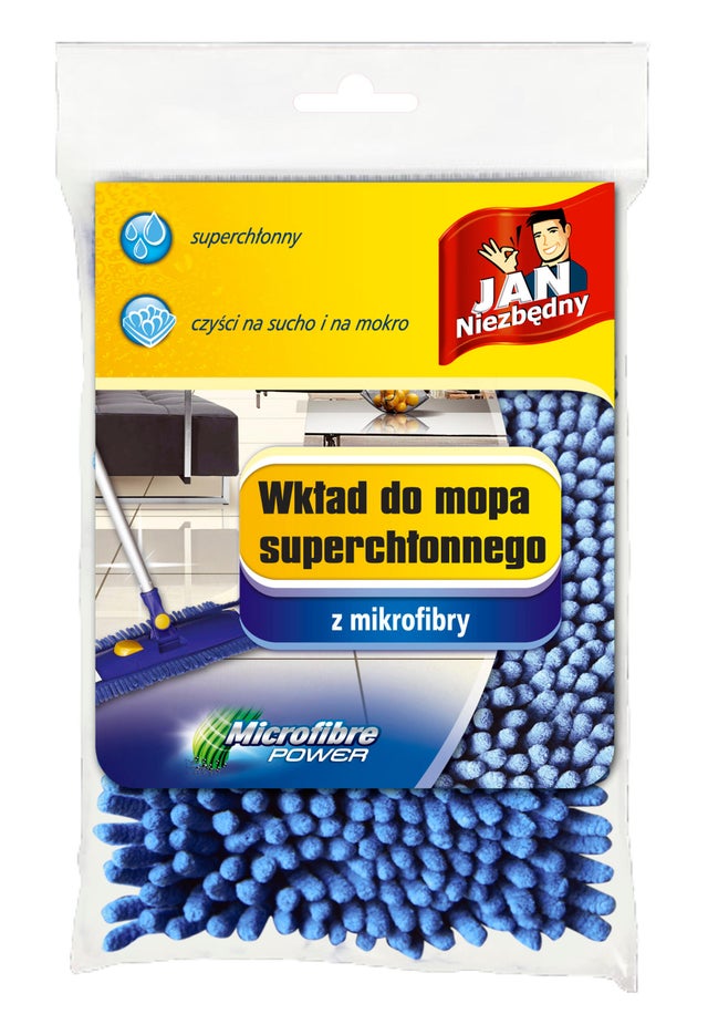 Zapas mopa płaskiego z mikrofibry Jan Niezbęny granatowy