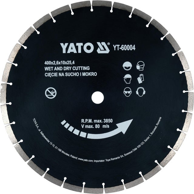 Tarcza diamentowa segmentowa 400x25,4 mm Yato