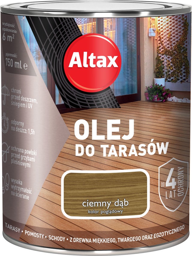 Olej do tarasu Altax ciemny dąb 0,75l