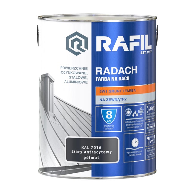 Farba na dach Rafil Radach szary anracytowy RAL7016 5l