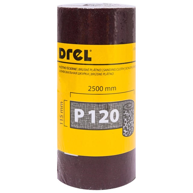 Płótno ścierne w rolce 115 mm P120, 2,5 m