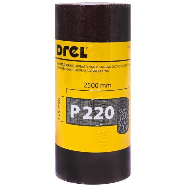 Płótno ścierne w rolce 115 mm P220, 2,5 m