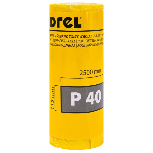 Papier ścierny w rolce żółty 115 mm P40, 2,5 m