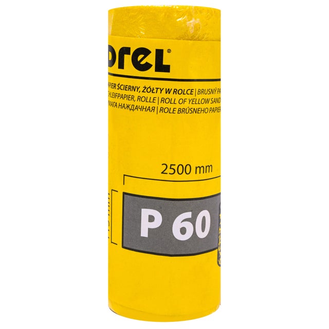 Papier ścierny w rolce żółty 115 mm P60, 2,5 m