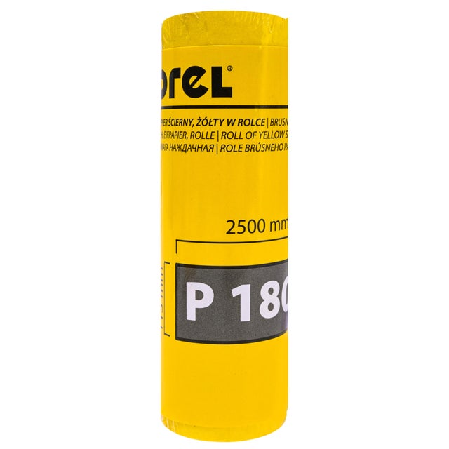 Papier ścierny w rolce żółty 115 mm P180, 2,5 m
