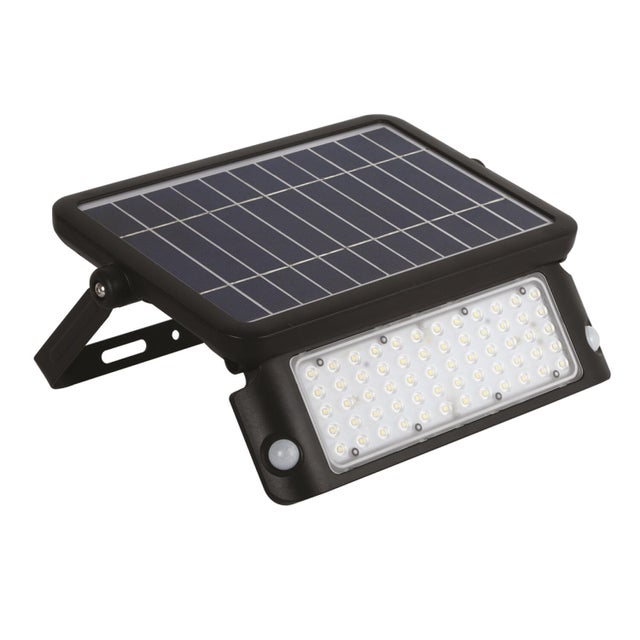 Oprawa LED solarna składana, 10W 1080Lm 3 tryby pracy, kolor czarny, czujnik ruchu i zmierzchu, montaż ścienny, IP65