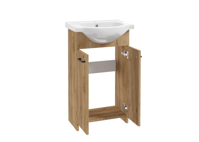 Zestaw szafka z umywalką Soft 50 cm dąb