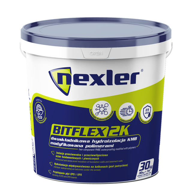 Grubowarstwowa izolacja przeciwwodna KMB Nexler Bitflex 2K 30 l, dwuskładnikowa
