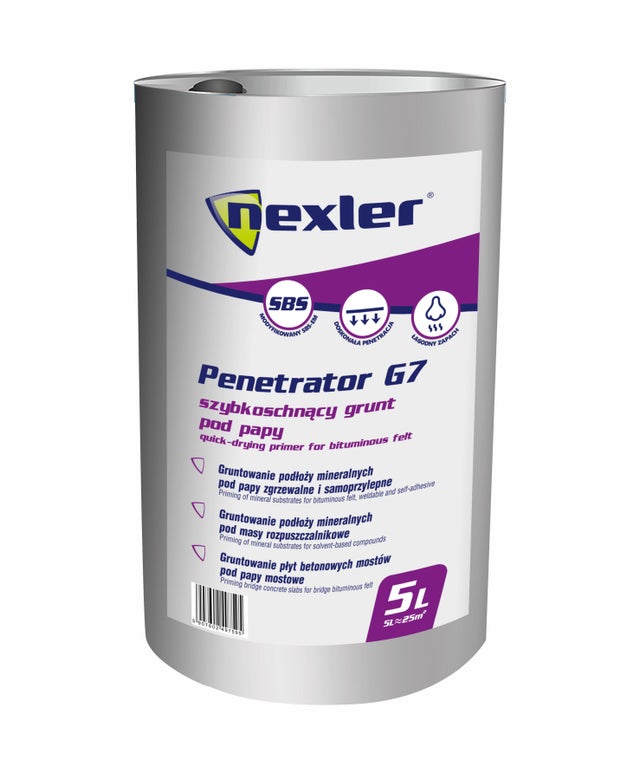 Grunt szybkoschnący pod papy zgrzewalne Nexler Penetrator G7 5 l