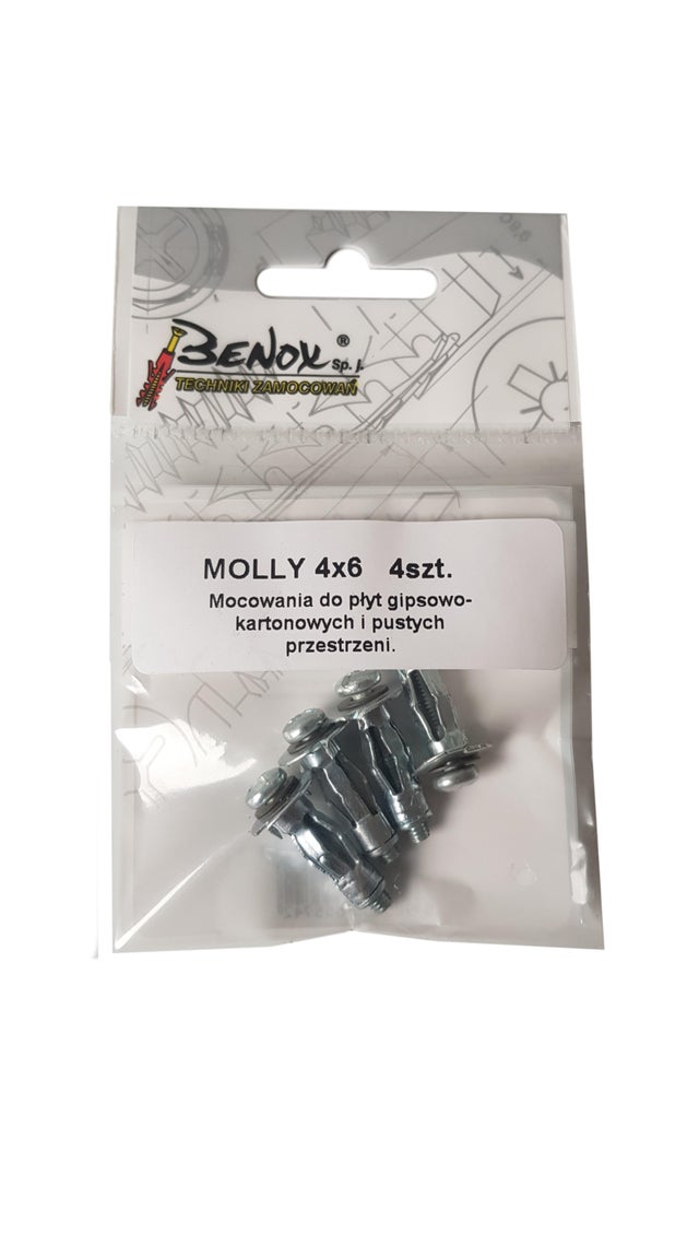 Kołek typu Molly do pustych przestrzeni 8x20 mm (4 szt.)
