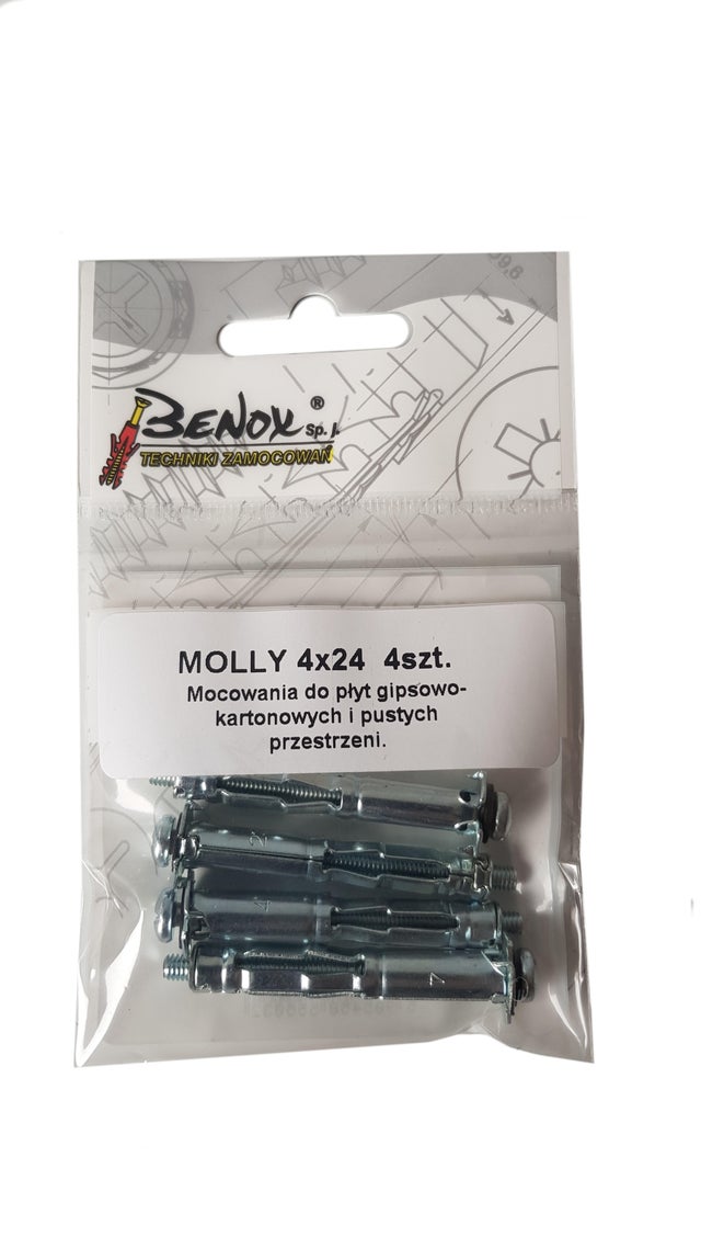 Kołek typu Molly do pustych przestrzeni 4x24 mm (4 szt.)