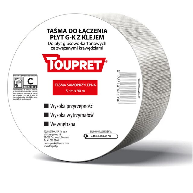 Taśma do łączenia płyt G-K Toupret 90m x 50mm