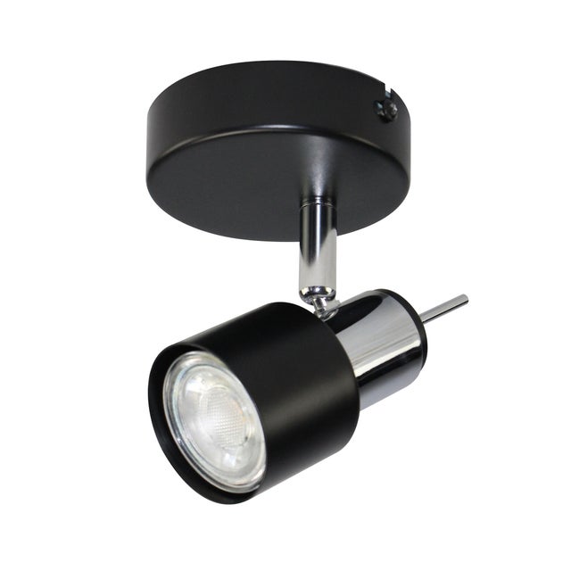 Lampa ścienno-sufitowa STERNA 1xGU10 kolor czarny, kinkiet, obrotowy