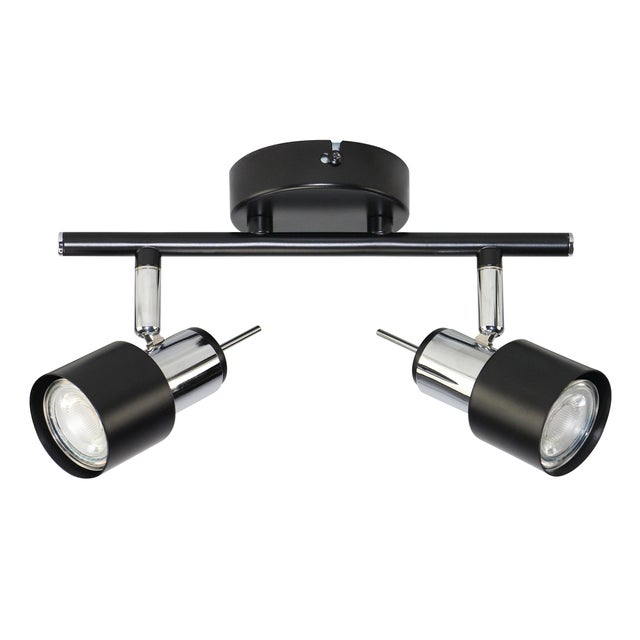 Lampa ścienno-sufitowa STERNA 2xGU10 kolor czarny, listwa, obrotowa