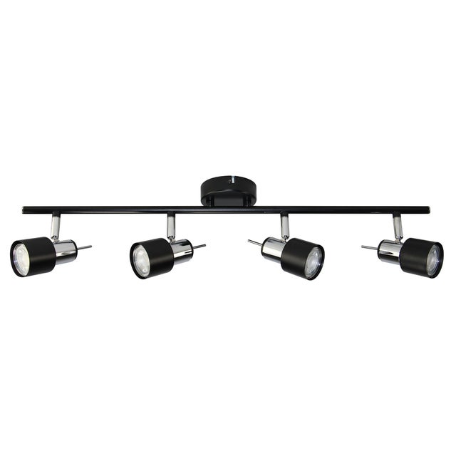Lampa ścienno-sufitowa STERNA 4xGU10 kolor czarny, listwa, obrotowa