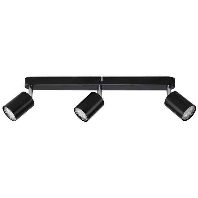 Lampa ścienno-sufitowa GAVIA 3xGU10 kolor czarny, listwa, obrotowa