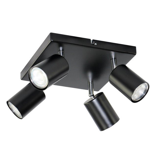 Lampa ścienno-sufitowa GAVIA 4xGU10 kolor czarny, kinkiet, obrotowy
