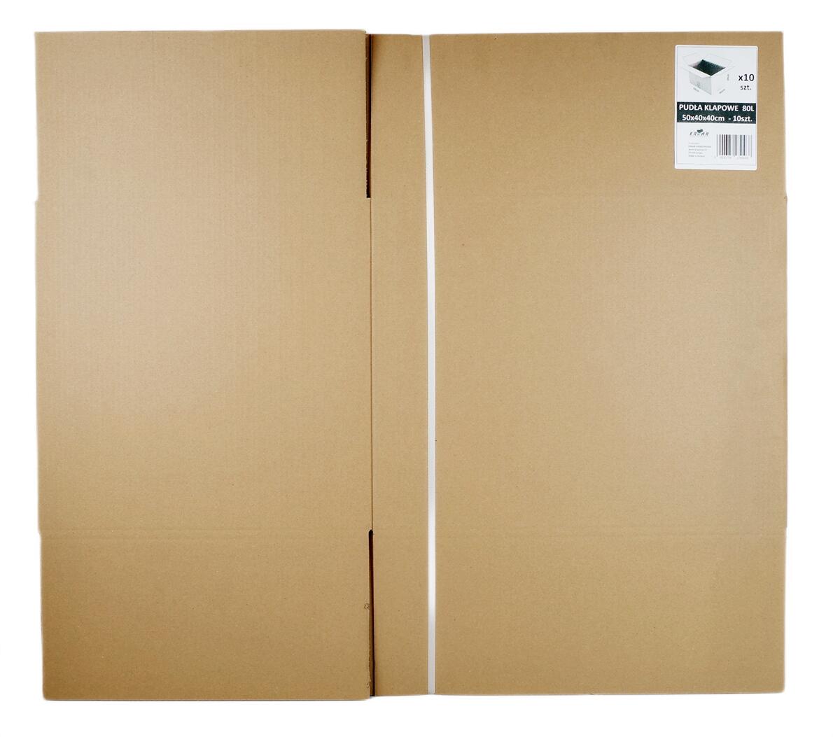 Karton przeprowadzkowy z klapą 80L 50x40x40 cm (10 szt.) - 2