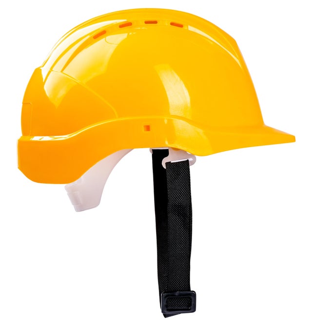 Kask ochronny z paskiem żółty DREL