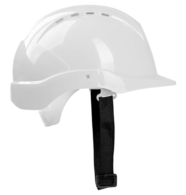 Kask ochronny z paskiem biały DREL