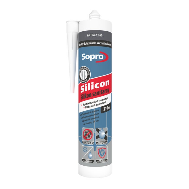 Silikon sanitarny Sopro 66 antracyt 310 ml