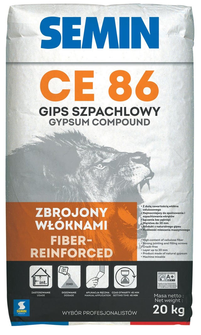 Gips szpachlowy do spoinowania płyt g-k Semin CE 86 20 kg