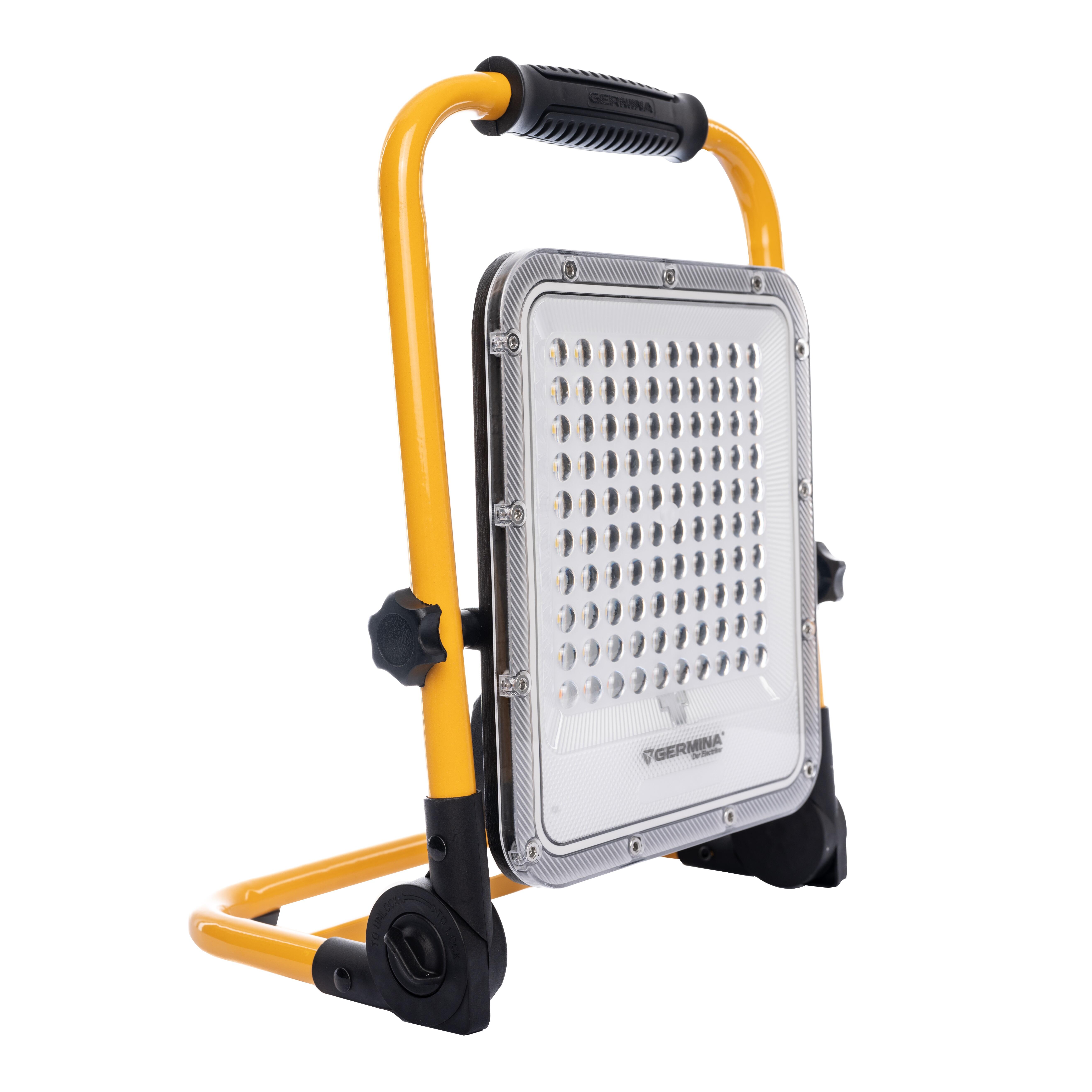 Naświetlacz akumulatorowy Herkules zasilanie bateryjne (akumulator wbudowany), 50W, 1400Lm, IP65, rama z uchwytem, bateria 10000mAh, możliwość montażu na statywie - 2