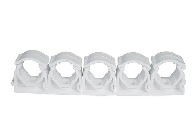 Uchwyt zamykany do rur UZU 16mm UV biały 5szt