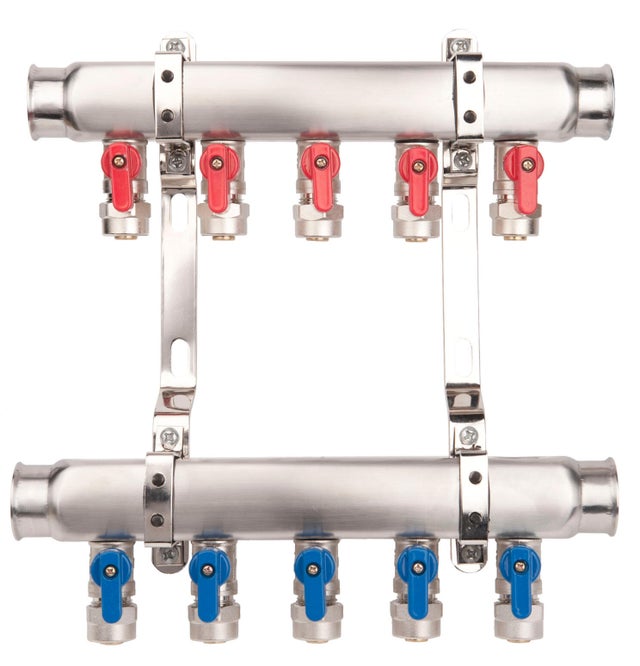 Rozdzielacz Base Inox K2-5, 5 obwodów z zaworkami mini