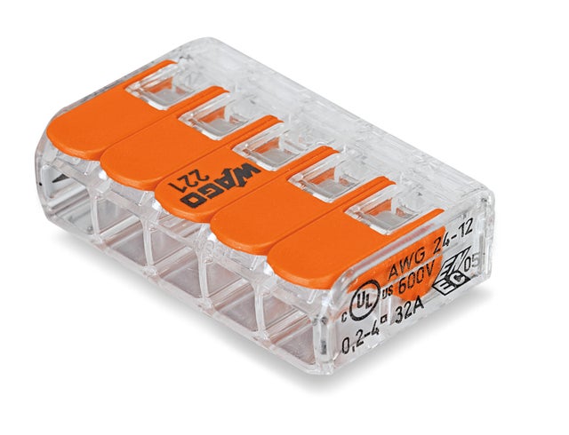 Szybkozłączka z zamkiem Wago 5x0,2-4mm2 5szt