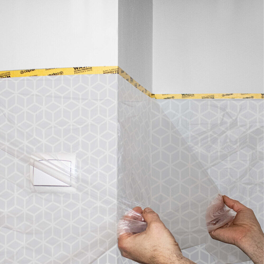 Masker Washi taśma z folią malarską BlueDolphin 140 cm x 23 m  - 3