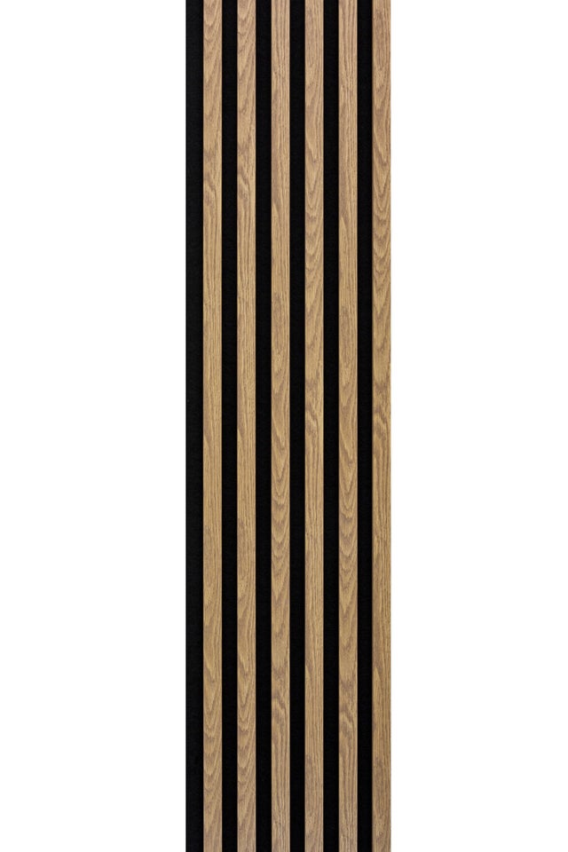 Panel lamelowy na filcowym podkładzie WOODLINE 2700x300 dąb jasny, tło czarne