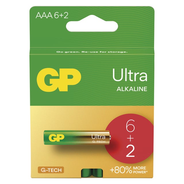 Bateria alkaliczna GP ULTRA AAA LR03 1,5V 6+2szt