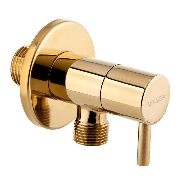 Zawór kątowy Vega Gold z głowicą ceramiczną 1/2x3/8