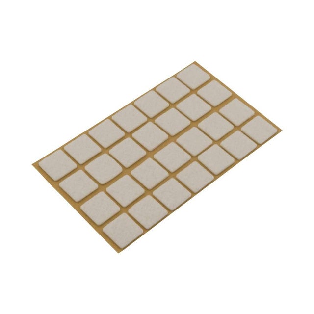 Podkładki filcowe samoprzylepne białe, 20x20 mm, 28 szt.