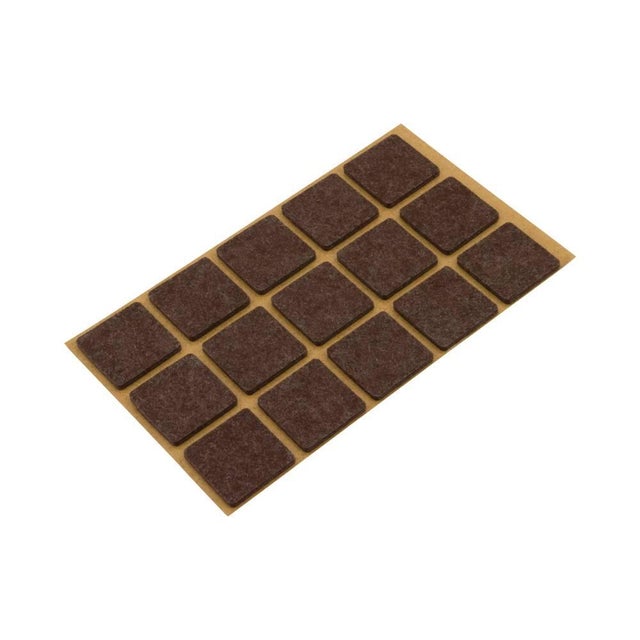 Podkładki filcowe samoprzylepne brąz 28x28 mm (15 szt.)