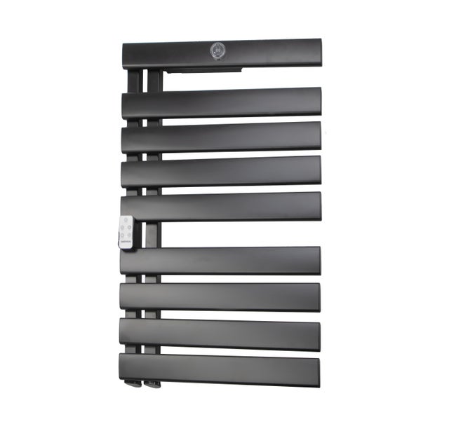 Elektryczny grzejnik aluminiowy Lessi Black 425W, czarny matowy