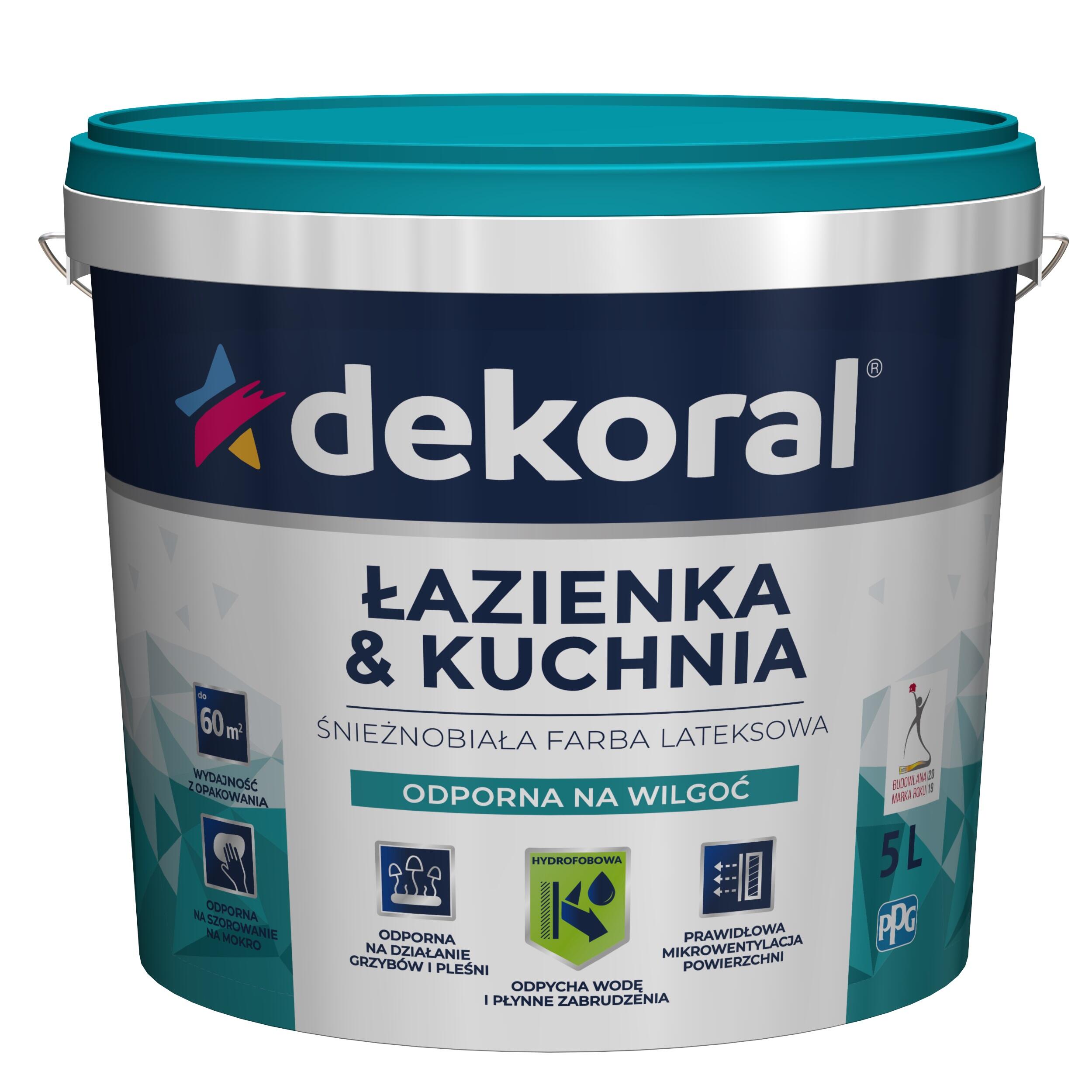 Farba Dekoral Łazienka & Kuchnia biała 3l - 2