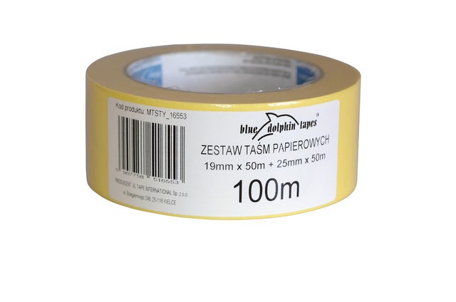 Taśma papierowa Blue Dolphin 19mm x 50m + 25mm x 50m