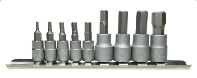 Zestaw nasadek HEX 1/4 cala 35 mm, 9 szt.