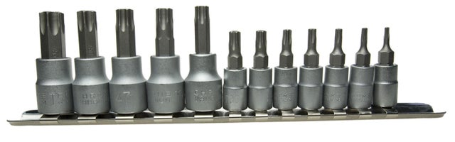 Zestaw końcówek Torx na nasadce 1/4 cala 35 mm, 12 szt.