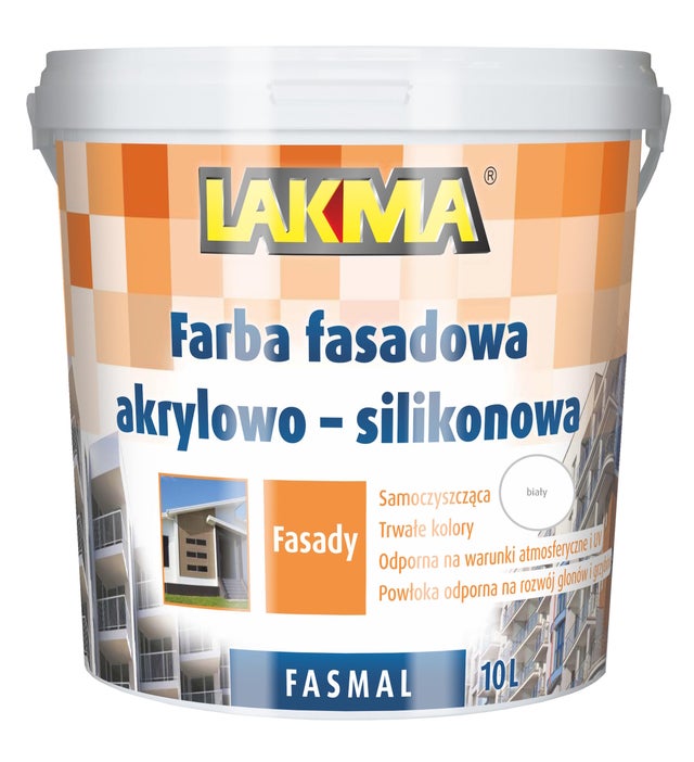Farba fasadowa Fasmal Lakma biały 10l