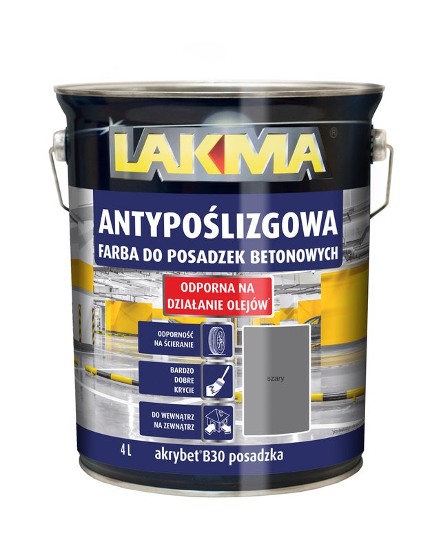 Farba do posadzek betonowych Akrybet B30 szary 4l