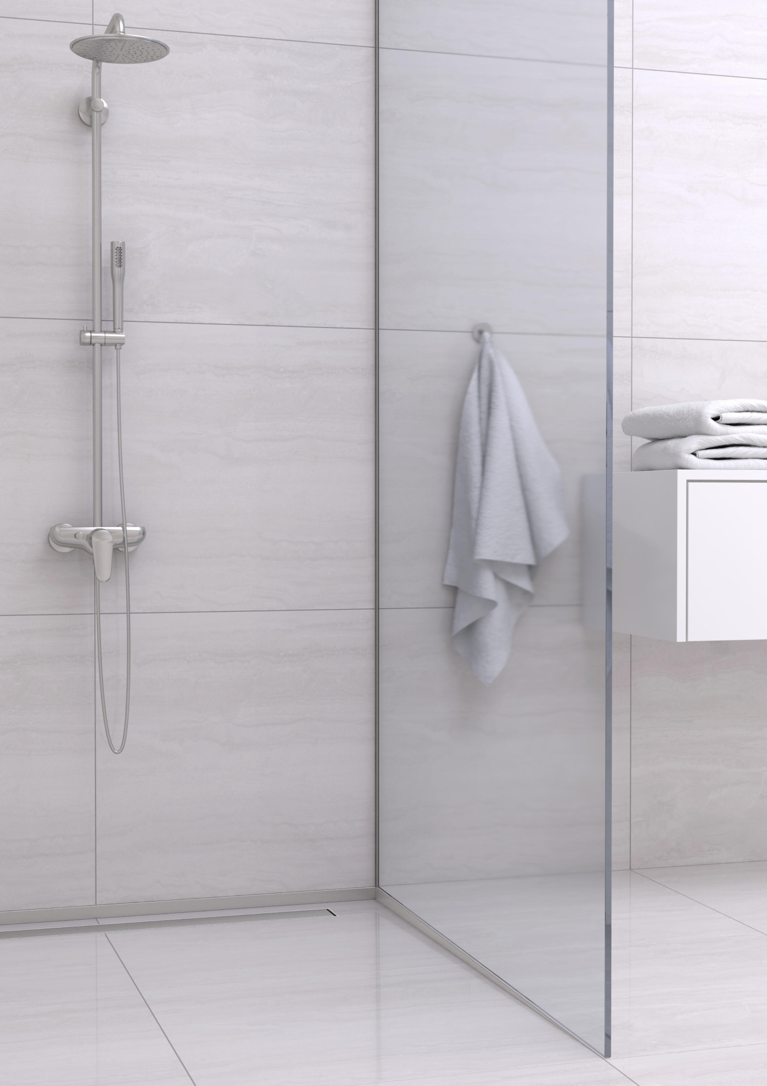 Listwa spadkowa podłogowa prawa 120 cm inox - 2
