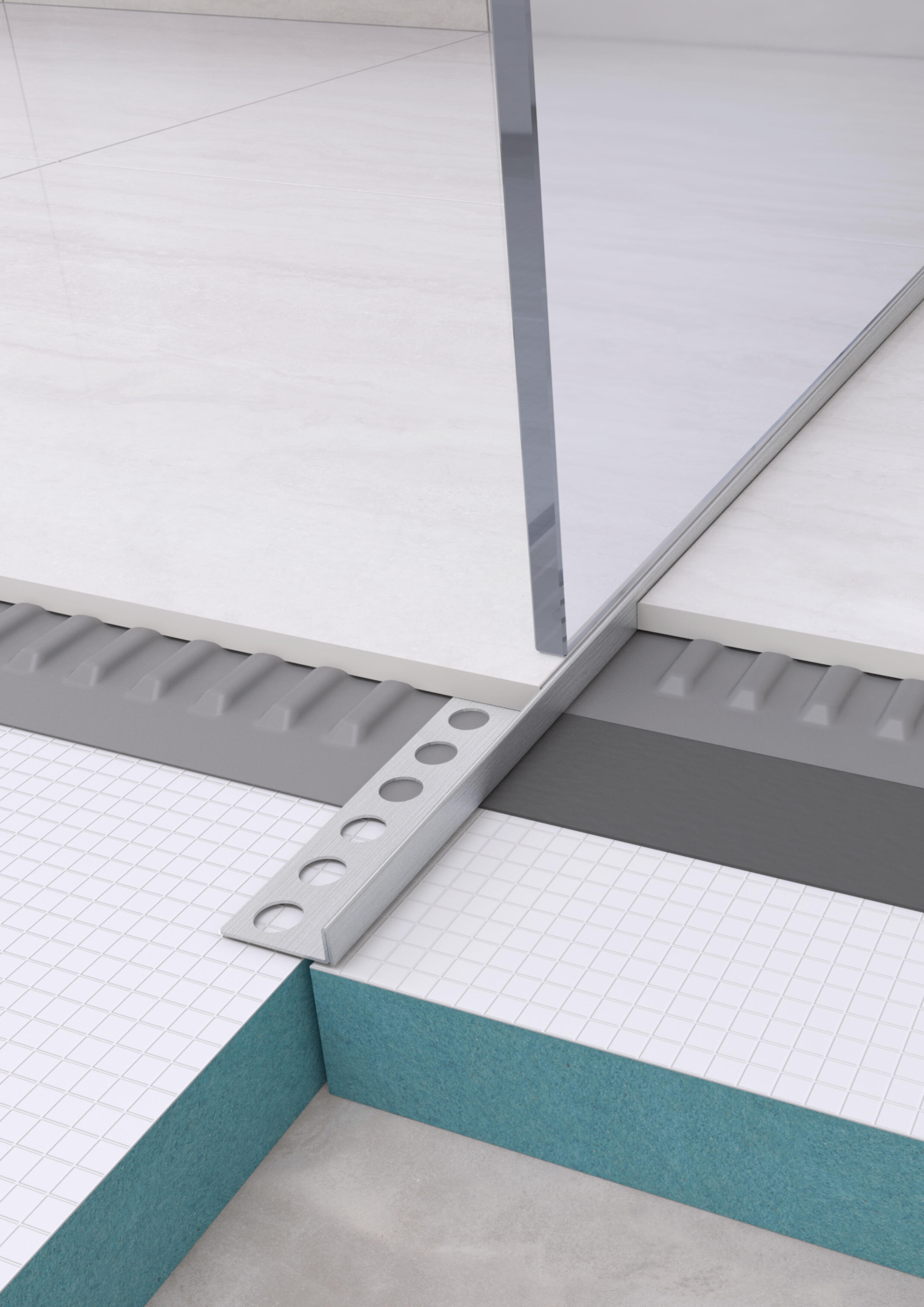Listwa spadkowa podłogowa lewa 120 cm inox - 2