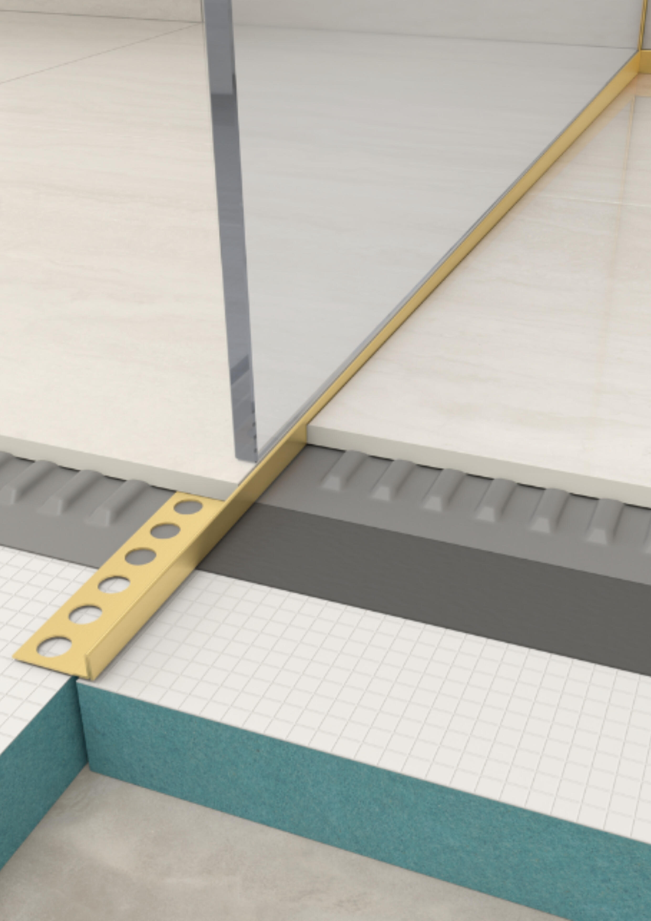 Listwa spadkowa podłogowa lewa 120 cm złota - 2